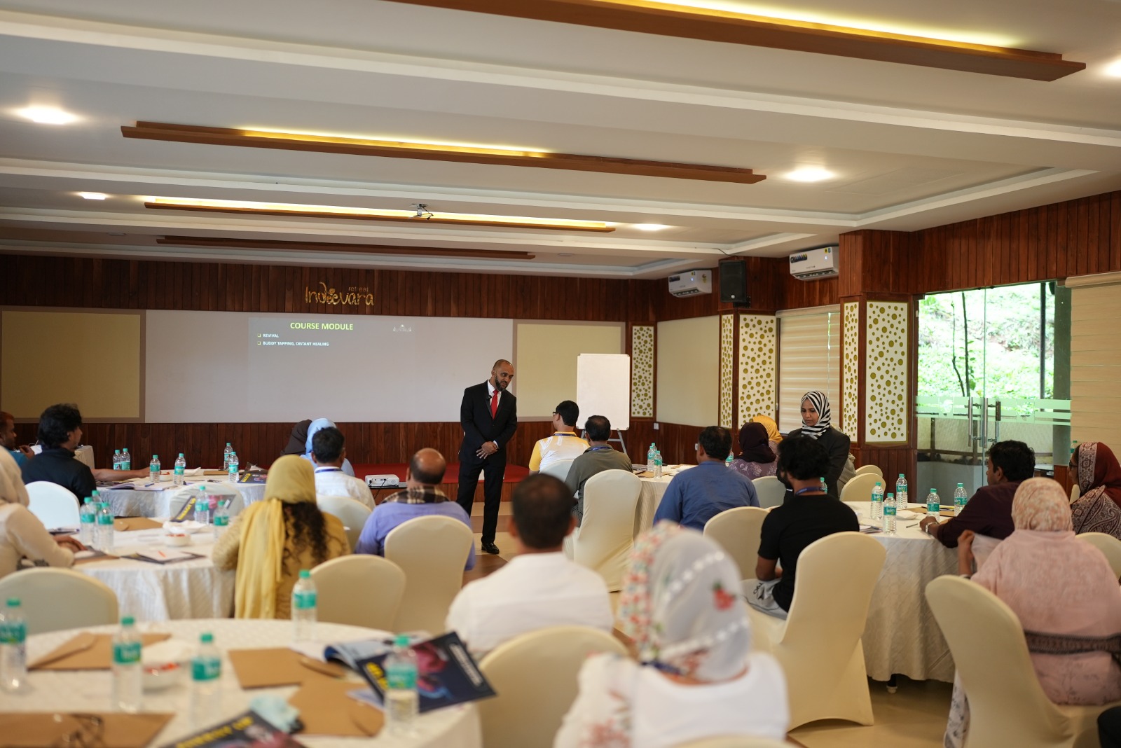 Participants during a live EFT retreat session